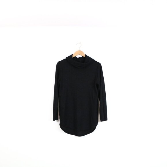 *St Johns Bay Black Crepe Long Sleeve Black Turtleneck - Picture 3 of 6